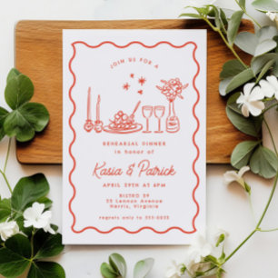 Convites Janto de ensaio Whimsical Italiana Doodle Wedle