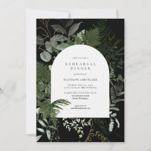 Convites Janto de ensaio Wild Fern Greenery Black Weding