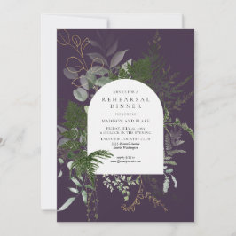Convites Janto de ensaio Wild Fern Greenery Purple Weding