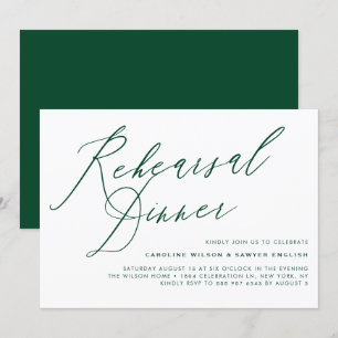 Convites Janto de Ensaios de Caligrafia Elegante Verde