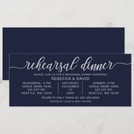 Convites Janto de Ensaios de Caligrafia em marinho e Prata