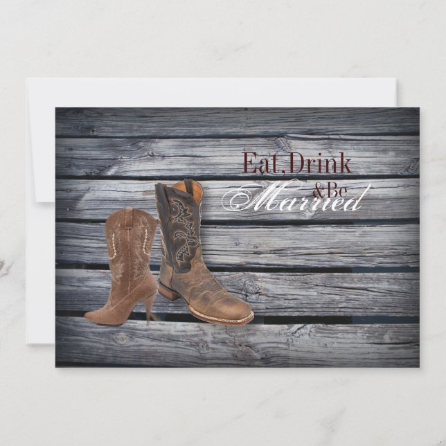 Convites Janto de Ensaios de Casamento de Cowboy Ocidental  (Verso)