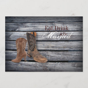 Convites Janto de Ensaios de Casamento de Cowboy Ocidental