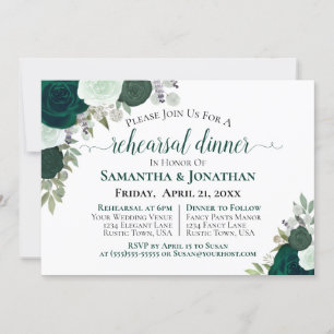 Convites Janto de Ensaios de Casamento de Rosas Verdes Boho