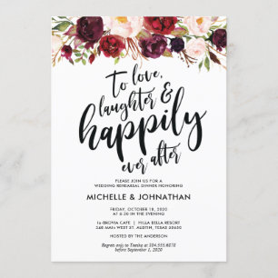 Convites Janto de Ensaios de Casamento Floral da Borgonha C