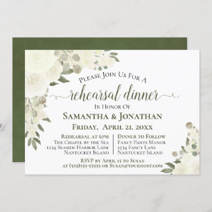 Convites Janto de Ensaios de Casamento Floral de Ivory Whit