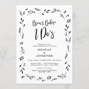 Convites Janto de Ensaios de Casamento Floral de Minimalism