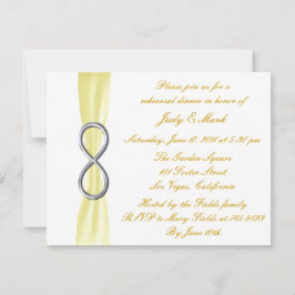 Convites Janto de Ensaios de Casamento Infinito Amarelo Con