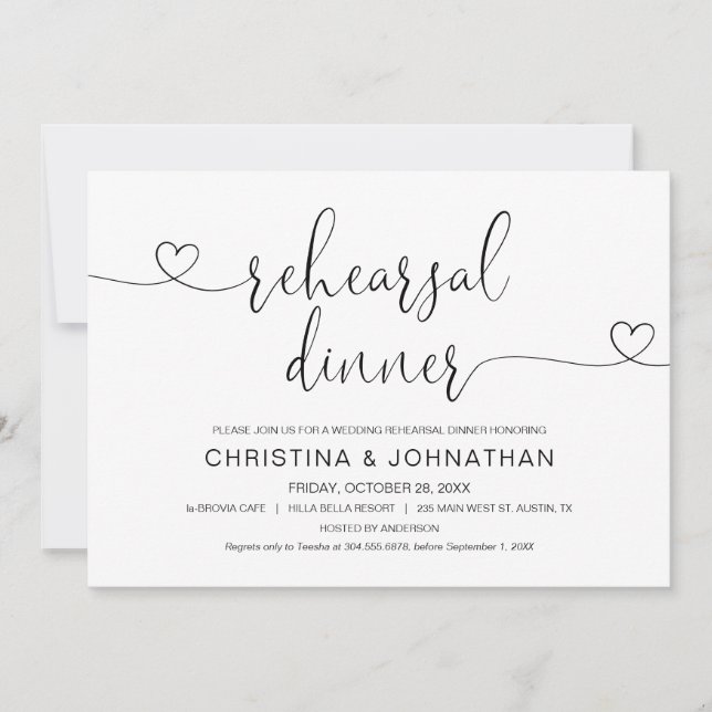 Convites Janto de Ensaios de Casamento, Invit de Caligrafia (Frente)