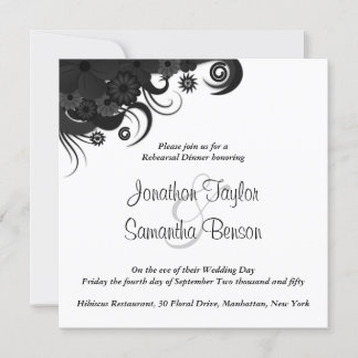 Convites Janto de Ensaios de Casamento Negro e Branco