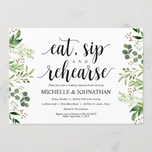 Convites Janto de Ensaios de Casamento Russo Greenery Convi