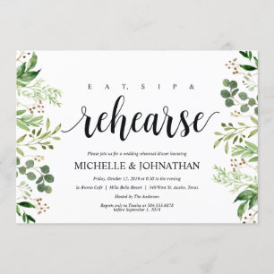 Convites Janto de Ensaios de Casamento Russo Greenery Convi