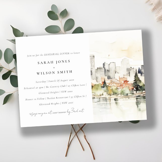 Convites Janto de Ensaios de Casamento Skyline em Portland  (Criador carregado)