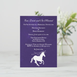 Convites Janto de Ensaios de Casamento Violet Unicorn Convi
