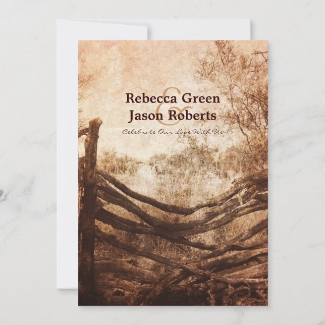 Convites Janto de Ensaios de Casamentos de fazendas do Oest (Verso)