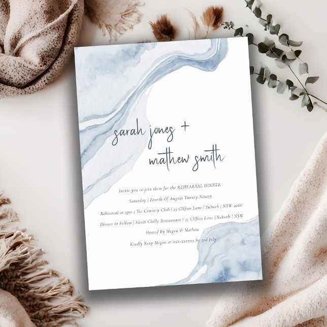 Convites Janto de Ensaios de Praia no Mar Costeiro abstrato (Criador carregado)