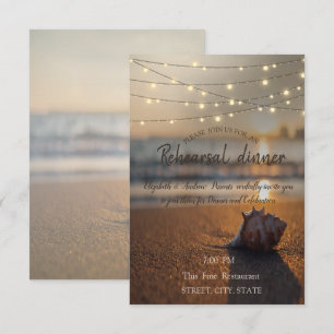 Convites Janto de Ensaios de Seashell de Casamento de Praia