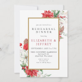 Convites Janto de Ensaios Dourados de Natal Holly