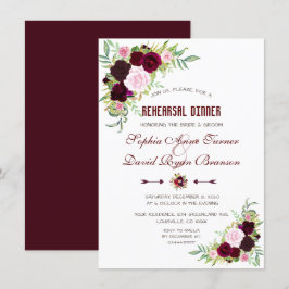 Convites Janto de Ensaios Florais Royal Burgundy Marsala