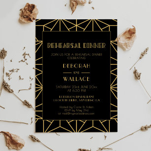 Convites janto de ensaios geométricos de deco de arte de 1