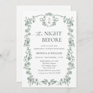 Convites Janto de Ensaios Verdes do Ornamentado Vitoriano G