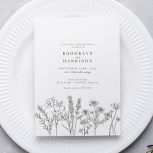 Convites Janto de Ensaios Verdes Elegante Boho Wildflower