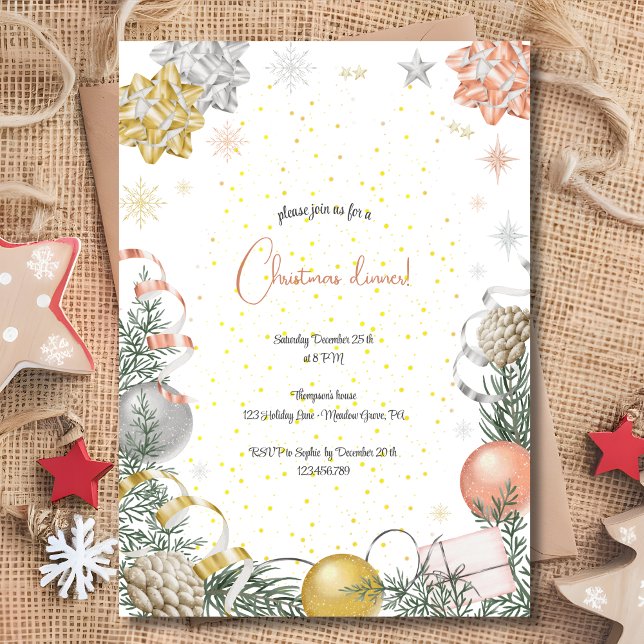 Convites Janto de flocos de neve decorativos de Natal (Criador carregado)