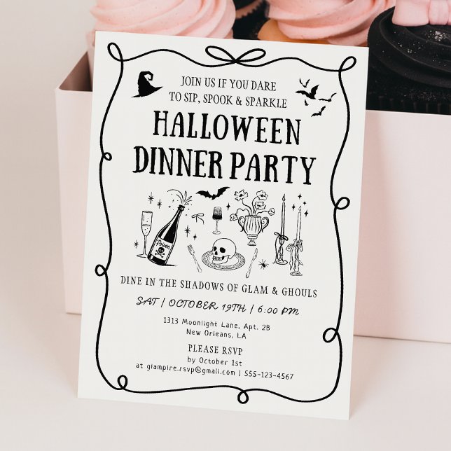 Convites Janto de Halloween de Boos e Arcos modernos e não  (Criador carregado)
