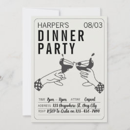 Convites Janto de Ilustração Retroativa em Branco