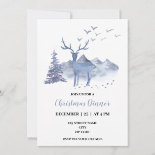 Convites Janto de Natal da Winter Woodland Modern Watercolo