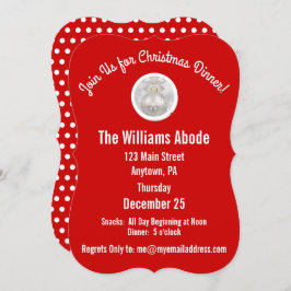 Convites Janto de Natal em Vermelho e Floco de Neve Persona