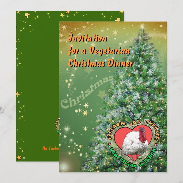 Convites Janto de Natal vegetariano (Frente/Verso)