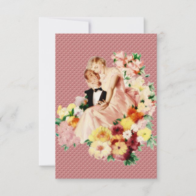 Convites Janto de Noivado V2 retroativo dos anos 50 (Frente)