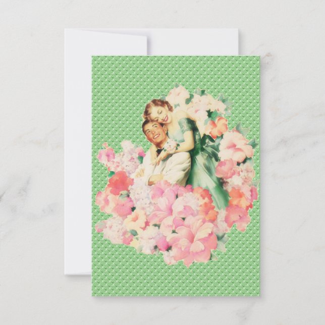 Convites Janto de Noivados retrô dos anos 50 (Frente)