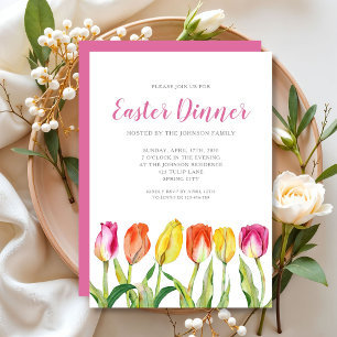 Convites Janto de Páscoa de Tulipas de Aquarela Chic Floral