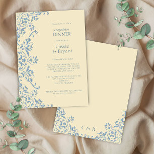 Convites Janto de Recepção de casamento Amarelo Chic Vintag