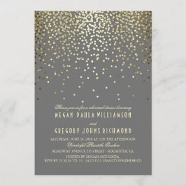 Convites Janto Dourado de Ensaio de Confetti com Glitter