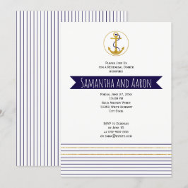 Convites janto Dourado de ensaio de náutica do casamento ân