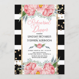 Convites Janto Dourado de Ensaio Floral Rosa Confetti