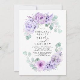 Convites Janto Elegante de Flores Roxas Dusty
