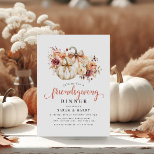 Convites Janto Elegante Florals & Pumpkins de Amizade