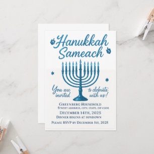 Convites Janto Elegante Hanukkah Sameach