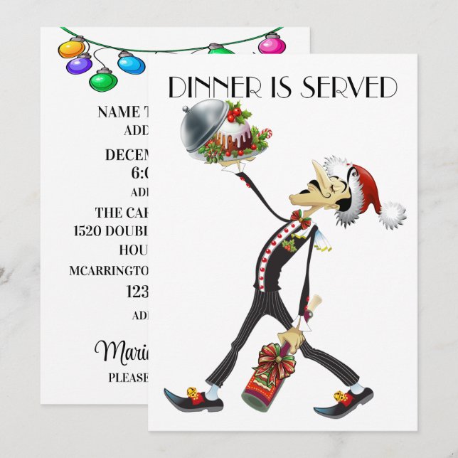 Convites Janto exclusivo / Coleta da Série de Garçom (Frente/Verso)