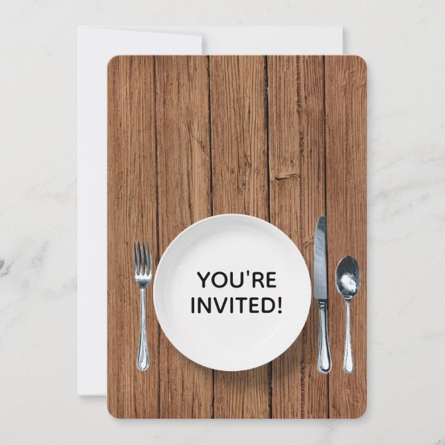 Convites Janto Festa Convidar Sobre Madeira De Carvalho (Frente)