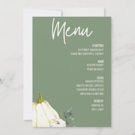 Convites Janto Floral de Ação de Graças Menu Sage Green
