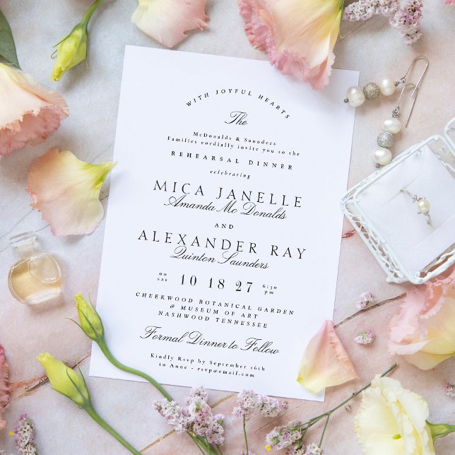 Convites Janto Formal Elegante Branco Negro (Criador carregado)