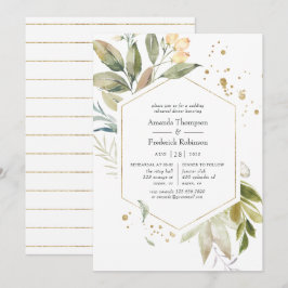 Convites Janto Geométrico de Serenity Greenery