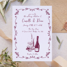 Convites Janto Ilustrado Com Letra Mão Escrita Por Whimsica