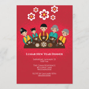 Convites Janto Lunar de Ano Novo Chinês
