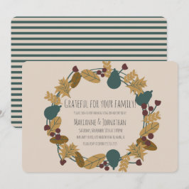 Convites Janto Moderno de Ação de Graças Grateful Wreath